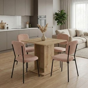 meg-GP100-0196,3-0 ΣΕΤ ΤΡΑΠΕΖΑΡΙΑ 5ΤΜΧ ALLOS - KEVIN MEGAPAP ΧΡΩΜΑ SAPPHIRE OAK - ΜΟΚΑ 75X75X77ΕΚ.