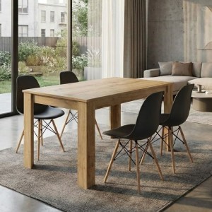 meg-GP100-0199,1-0 ΣΕΤ ΤΡΑΠΕΖΑΡΙΑ 5ΤΜΧ DARLEN - NOVA MEGAPAP ΧΡΩΜΑ SAPPHIRE OAK - ΜΑΥΡΟ 125X72X74ΕΚ.