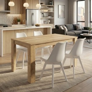 meg-GP100-0200,2-0 ΣΕΤ ΤΡΑΠΕΖΑΡΙΑ 5ΤΜΧ DARLEN - VIVA MEGAPAP ΧΡΩΜΑ SAPPHIRE OAK - ΛΕΥΚΟ 125X72X74ΕΚ.