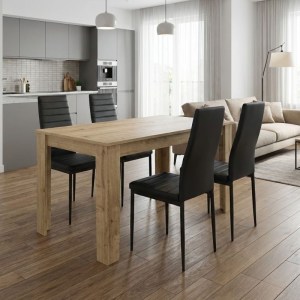 meg-GP100-0205,1-0 ΣΕΤ ΤΡΑΠΕΖΑΡΙΑ 5ΤΜΧ DARLEN - ROSA MEGAPAP ΧΡΩΜΑ SAPPHIRE OAK - ΜΑΥΡΟ 125X72X74ΕΚ.