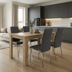 meg-GP100-0210,2-0 ΣΕΤ ΤΡΑΠΕΖΑΡΙΑ 5ΤΜΧ DARLEN - ALMA MEGAPAP ΧΡΩΜΑ SAPPHIRE OAK - ΓΚΡΙ 125X72X74ΕΚ.