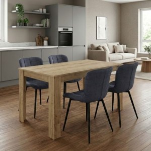 meg-GP100-0214,1-0 ΣΕΤ ΤΡΑΠΕΖΑΡΙΑ 5ΤΜΧ DARLEN - CHIARA MEGAPAP ΧΡΩΜΑ SAPPHIRE OAK - ΑΝΘΡΑΚΙ 125X72X74ΕΚ.