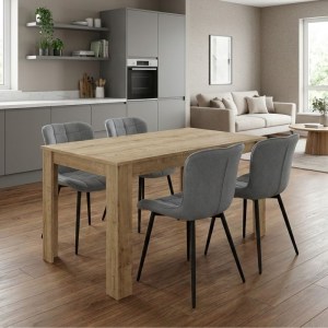 meg-GP100-0214,2-0 ΣΕΤ ΤΡΑΠΕΖΑΡΙΑ 5ΤΜΧ DARLEN - CHIARA MEGAPAP ΧΡΩΜΑ SAPPHIRE OAK - ΓΚΡΙ 125X72X74ΕΚ.