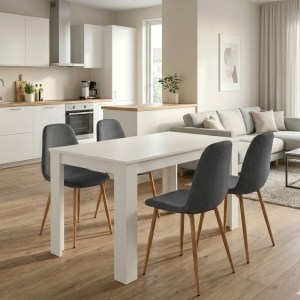 meg-GP100-0219,1-0 ΣΕΤ ΤΡΑΠΕΖΑΡΙΑ 5ΤΜΧ DARLEN - IRIS MEGAPAP ΧΡΩΜΑ ΛΕΥΚΟ - ΓΚΡΙ/ΦΥΣΙΚΟ ΠΟΔΙ 125X72X74ΕΚ.