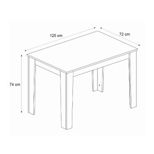meg-GP100-0219,1-5 ΣΕΤ ΤΡΑΠΕΖΑΡΙΑ 5ΤΜΧ DARLEN - IRIS MEGAPAP ΧΡΩΜΑ ΛΕΥΚΟ - ΓΚΡΙ/ΦΥΣΙΚΟ ΠΟΔΙ 125X72X74ΕΚ.