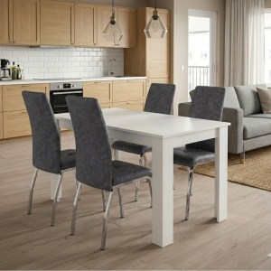 meg-GP100-0226,2-0 ΣΕΤ ΤΡΑΠΕΖΑΡΙΑ 5ΤΜΧ DARLEN - ALMA MEGAPAP ΧΡΩΜΑ ΛΕΥΚΟ - ΓΚΡΙ 125X72X74ΕΚ.