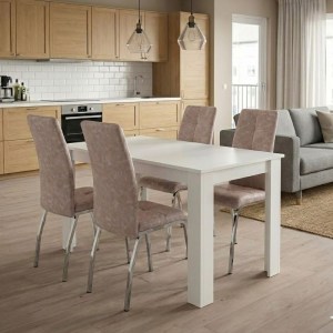 meg-GP100-0226,3-0 ΣΕΤ ΤΡΑΠΕΖΑΡΙΑ 5ΤΜΧ DARLEN - ALMA MEGAPAP ΧΡΩΜΑ ΛΕΥΚΟ - ΜΠΕΖ 125X72X74ΕΚ.
