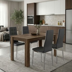 meg-GP100-0236,2-0 ΣΕΤ ΤΡΑΠΕΖΑΡΙΑ 5ΤΜΧ DARLEN - ROSA MEGAPAP ΧΡΩΜΑ ΚΑΡΥΔΙ - ΓΚΡΙ/ΧΡΩΜΙΟΥ ΠΟΔΙ 125X72X74ΕΚ.