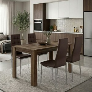 meg-GP100-0236,3-0 ΣΕΤ ΤΡΑΠΕΖΑΡΙΑ 5ΤΜΧ DARLEN - ROSA MEGAPAP ΧΡΩΜΑ ΚΑΡΥΔΙ - ΚΑΦΕ/ΧΡΩΜΙΟΥ ΠΟΔΙ 125X72X74ΕΚ.