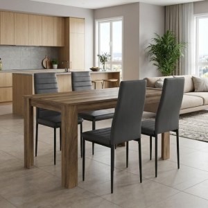 meg-GP100-0237,1-0 ΣΕΤ ΤΡΑΠΕΖΑΡΙΑ 5ΤΜΧ DARLEN - ROSA MEGAPAP ΧΡΩΜΑ ΚΑΡΥΔΙ - ΜΑΥΡΟ 125X72X74ΕΚ.