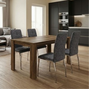 meg-GP100-0242,2-0 ΣΕΤ ΤΡΑΠΕΖΑΡΙΑ 5ΤΜΧ DARLEN - ALMA MEGAPAP ΧΡΩΜΑ ΚΑΡΥΔΙ - ΓΚΡΙ 125X72X74ΕΚ.