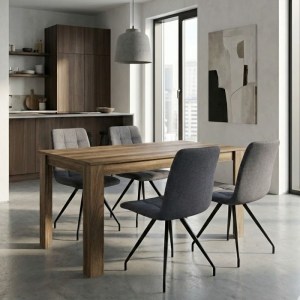 meg-GP100-0245,1-0 ΣΕΤ ΤΡΑΠΕΖΑΡΙΑ 5ΤΜΧ DARLEN - BIANCA MEGAPAP ΧΡΩΜΑ ΚΑΡΥΔΙ - ΓΚΡΙ 125X72X74ΕΚ.