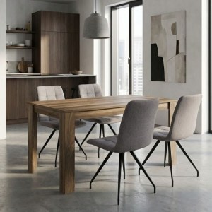 meg-GP100-0245,2-0 ΣΕΤ ΤΡΑΠΕΖΑΡΙΑ 5ΤΜΧ DARLEN - BIANCA MEGAPAP ΧΡΩΜΑ ΚΑΡΥΔΙ - ΑΝΟΙΧΤΟ ΜΠΕΖ 125X72X74ΕΚ.