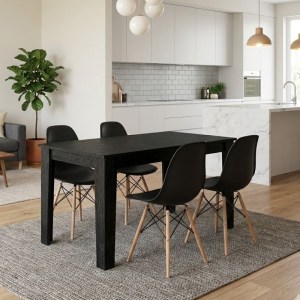 meg-GP100-0247,1-0 ΣΕΤ ΤΡΑΠΕΖΑΡΙΑ 5ΤΜΧ DARLEN - NOVA MEGAPAP ΧΡΩΜΑ SENCRON BLACK - ΜΑΥΡΟ 125X72X74ΕΚ.