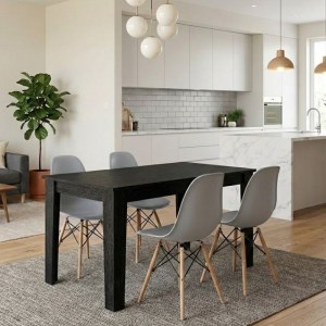 meg-GP100-0247,3-0 ΣΕΤ ΤΡΑΠΕΖΑΡΙΑ 5ΤΜΧ DARLEN - NOVA MEGAPAP ΧΡΩΜΑ SENCRON BLACK - ΓΚΡΙ 125X72X74ΕΚ.