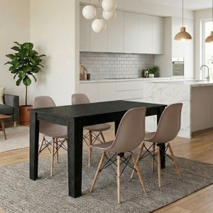 meg-GP100-0247,4-0 ΣΕΤ ΤΡΑΠΕΖΑΡΙΑ 5ΤΜΧ DARLEN - NOVA MEGAPAP ΧΡΩΜΑ SENCRON BLACK - CAPPUCCINO 125X72X74ΕΚ.