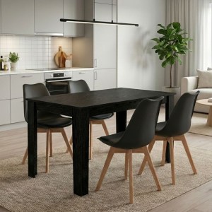 meg-GP100-0249,2-0 ΣΕΤ ΤΡΑΠΕΖΑΡΙΑ 5ΤΜΧ DARLEN - VIVA MEGAPAP ΧΡΩΜΑ SENCRON BLACK - ΜΑΥΡΟ 125X72X74ΕΚ.