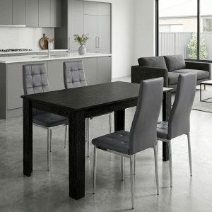 meg-GP100-0252,2-0 ΣΕΤ ΤΡΑΠΕΖΑΡΙΑ 5ΤΜΧ DARLEN - ROSA MEGAPAP ΧΡΩΜΑ SENCRON BLACK - ΓΚΡΙ/ΧΡΩΜΙΟΥ ΠΟΔΙ 125X72X74ΕΚ.