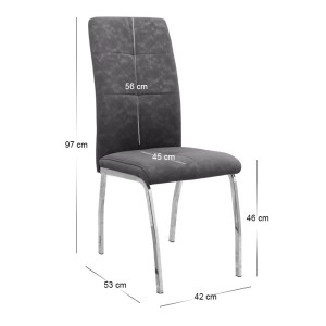 meg-GP100-0258,2-4 ΣΕΤ ΤΡΑΠΕΖΑΡΙΑ 5ΤΜΧ DARLEN - ALMA MEGAPAP ΧΡΩΜΑ SENCRON BLACK - ΓΚΡΙ 125X72X74ΕΚ.