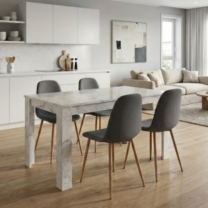 meg-GP100-0267,1-0 ΣΕΤ ΤΡΑΠΕΖΑΡΙΑ 5ΤΜΧ DARLEN - IRIS MEGAPAP ΧΡΩΜΑ ΛΕΥΚΟ ΕΦΕ ΜΑΡΜΑΡΟΥ - ΓΚΡΙ/ΦΥΣΙΚΟ ΠΟΔΙ 125X72X74ΕΚ.