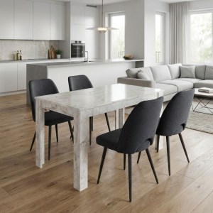 meg-GP100-0276,1-0 ΣΕΤ ΤΡΑΠΕΖΑΡΙΑ 5ΤΜΧ DARLEN - CHRISTY MEGAPAP ΧΡΩΜΑ ΛΕΥΚΟ ΕΦΕ ΜΑΡΜΑΡΟΥ - ΑΝΘΡΑΚΙ 125X72X74ΕΚ.