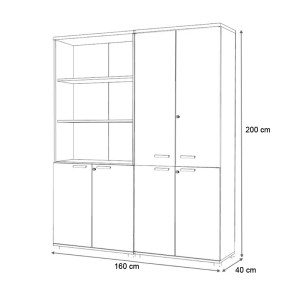 meg-GP100-0281,2-4 ΝΤΟΥΛΑΠΑ ΓΡΑΦΕΙΟΥ ΜΕ ΚΛΕΙΔΑΡΙΑ ΕΠΑΓΓΕΛΜΑΤΙΚΗ VENTURO MEGAPAP ΧΡΩΜΑ ΑΝΘΡΑΚΙ - ΚΑΡΥΔΙ 160X40X200ΕΚ.