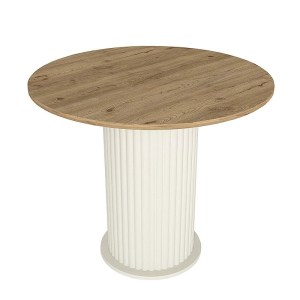 meg-GP100-0285,2-3 ΣΕΤ ΤΡΑΠΕΖΑΡΙΑ 5ΤΜΧ BOHEMA - VIVA MEGAPAP ΧΡΩΜΑ IVORY/SEPET OAK - ΜΑΥΡΟ/ΦΥΣΙΚΟ ΠΟΔΙ Ø90X77,7ΕΚ.