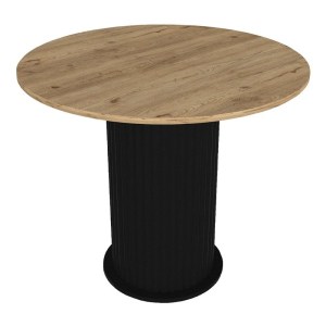 meg-GP100-0290,1-3 ΣΕΤ ΤΡΑΠΕΖΑΡΙΑ 5ΤΜΧ BOHEMA - NOVA MEGAPAP ΧΡΩΜΑ ΜΑΥΡΟ/SEPET OAK - ΜΑΥΡΟ Ø90X77,7ΕΚ.