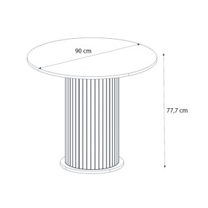 meg-GP100-0290,2-6 ΣΕΤ ΤΡΑΠΕΖΑΡΙΑ 5ΤΜΧ BOHEMA - NOVA MEGAPAP ΧΡΩΜΑ ΜΑΥΡΟ/SEPET OAK - ΛΕΥΚΟ Ø90X77,7ΕΚ.