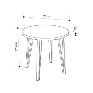 meg-GP100-0302,4-5 ΣΕΤ ΤΡΑΠΕΖΑΡΙΑ 5ΤΜΧ XANA - VIVA MEGAPAP ΧΡΩΜΑ SEPET OAK - ΓΚΡΙ Ø90X77,7ΕΚ.