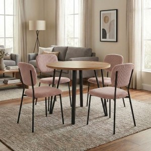 meg-GP100-0307,3-0 ΣΕΤ ΤΡΑΠΕΖΑΡΙΑ 5ΤΜΧ XANA - KEVIN MEGAPAP ΧΡΩΜΑ SEPET OAK - ΜΟΚΑ Ø90X77,5ΕΚ.