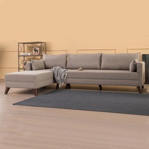 meg-PRGP043-0032,1-1 ΓΩΝΙΑΚΟΣ ΚΑΝΑΠΕΣ BELLA MEGAPAP ΑΡΙΣΤΕΡΗ ΓΩΝΙΑ ΥΦΑΣΜΑΤΙΝΟΣ ΧΡΩΜΑ ΚΡΕΜ 275X165X85ΕΚ.