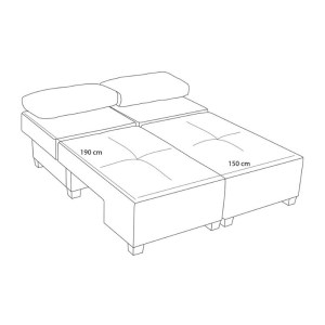 meg-PRGP043-0083,4-8 ΚΑΝΑΠΕΣ - ΚΡΕΒΑΤΙ ΠΟΛΥΜΟΡΦΙΚΟΣ PERENNA MEGAPAP ΤΡΙΘΕΣΙΟΣ ΥΦΑΣΜΑΤΙΝΟΣ ΧΡΩΜΑ ΑΝΘΡΑΚΙ 233X93X83ΕΚ.