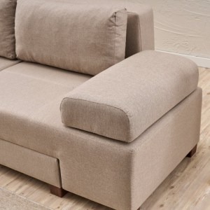 meg-PRGP043-0086,1-4 ΚΑΝΑΠΕΣ - ΚΡΕΒΑΤΙ ΠΟΛΥΜΟΡΦΙΚΟΣ PERENNA MEGAPAP ΤΡΙΘΕΣΙΟΣ ΥΦΑΣΜΑΤΙΝΟΣ ΧΡΩΜΑ ΚΡΕΜ 233X93X83ΕΚ.