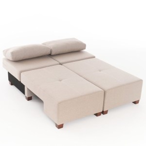 meg-PRGP043-0086,1-8 ΚΑΝΑΠΕΣ - ΚΡΕΒΑΤΙ ΠΟΛΥΜΟΡΦΙΚΟΣ PERENNA MEGAPAP ΤΡΙΘΕΣΙΟΣ ΥΦΑΣΜΑΤΙΝΟΣ ΧΡΩΜΑ ΚΡΕΜ 233X93X83ΕΚ.