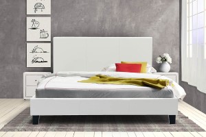 pak-006-000001-1 ΚΡΕΒΑΤΙ NEVIL PAKOWORLD ΔΙΠΛΟ 150X200 PU ΧΡΩΜΑ ΛΕΥΚΟ ΜΑΤ