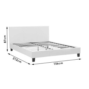 pak-006-000001-6 ΚΡΕΒΑΤΙ NEVIL PAKOWORLD ΔΙΠΛΟ 150X200 PU ΧΡΩΜΑ ΛΕΥΚΟ ΜΑΤ