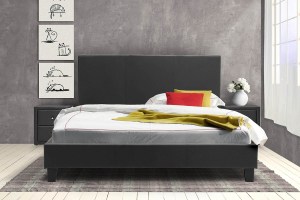 pak-006-000015-1 ΚΡΕΒΑΤΙ NEVIL ΔΙΠΛΟ 150X200 PU ΧΡΩΜΑ ΜΑΥΡΟ ΜΑΤ ΜΕ ΑΝΑΤΟΜΙΚΕΣ ΤΑΒΛΕΣ