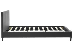 pak-006-000015-4 ΚΡΕΒΑΤΙ NEVIL ΔΙΠΛΟ 150X200 PU ΧΡΩΜΑ ΜΑΥΡΟ ΜΑΤ ΜΕ ΑΝΑΤΟΜΙΚΕΣ ΤΑΒΛΕΣ