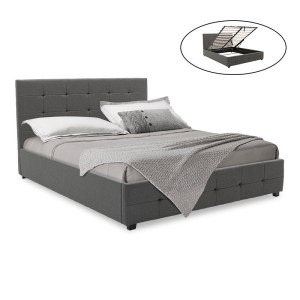 pak-006-000018 ΚΡΕΒΑΤΙ ROI PAKOWORLD ΔΙΠΛΟ 160X200 ΥΦΑΣΜΑ ΑΝΘΡΑΚΙ + ΑΠΟΘΗΚΕΥΤΙΚΟ ΧΩΡΟ