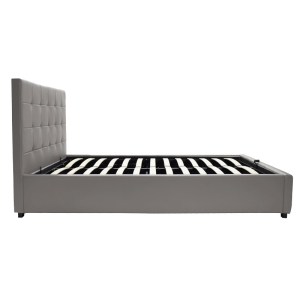 pak-006-000045-4 ΚΡΕΒΑΤΙ ROI PAKOWORLD ΜΕ ΑΠΟΘΗΚΕΥΤΙΚΟ ΧΩΡΟ PU ΓΚΡΙ ΜΑΤ 160X200ΕΚ