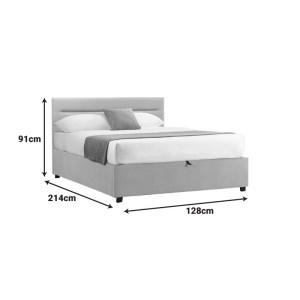 pak-006-000056-5 ΚΡΕΒΑΤΙ MOLITO PAKOWORLD ΒΕΛΟΥΔΟ ΣΕ ΓΚΡΙ ΑΠΟΧΡΩΣΗ ΜΕ ΑΠΟΘΗΚΕΥΤΙΚΟ ΧΩΡΟ120X200ΕΚ