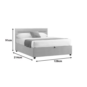 pak-006-000058-5 ΚΡΕΒΑΤΙ MOLITO PAKOWORLD ΒΕΛΟΥΔΟ ΣΕ ΕΚΡΟΥ ΑΠΟΧΡΩΣΗ ΜΕ ΑΠΟΘΗΚΕΥΤΙΚΟ ΧΩΡΟ120X200ΕΚ