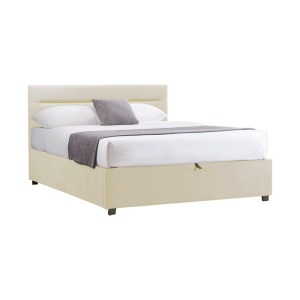 pak-006-000058 ΚΡΕΒΑΤΙ MOLITO PAKOWORLD ΒΕΛΟΥΔΟ ΣΕ ΕΚΡΟΥ ΑΠΟΧΡΩΣΗ ΜΕ ΑΠΟΘΗΚΕΥΤΙΚΟ ΧΩΡΟ120X200ΕΚ