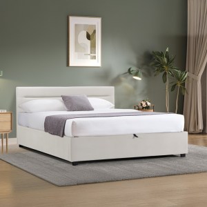 pak-006-000061-1 ΚΡΕΒΑΤΙ MOLITO PAKOWORLD ΒΕΛΟΥΔΟ ΣΕ ΕΚΡΟΥ ΑΠΟΧΡΩΣΗ ΜΕ ΑΠΟΘΗΚΕΥΤΙΚΟ ΧΩΡΟ150X200ΕΚ