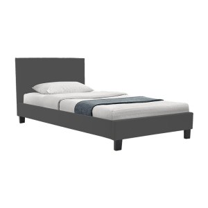 pak-006-000066-1 ΚΡΕΒΑΤΙ NEVIL PAKOWORLD ΥΦΑΣΜΑ ΑΝΘΡΑΚΙ ΜΕ ΞΥΛΙΝΟ ΜΑΥΡΟ ΠΟΔΙ 90X190ΕΚ