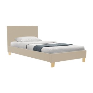 pak-006-000067-1 ΚΡΕΒΑΤΙ NEVIL PAKOWORLD ΥΦΑΣΜΑ ΕΚΡΟΥ ΜΕ ΞΥΛΙΝΟ ΠΟΔΙ ΣΕ ΦΥΣΙΚΗ ΑΠΟΧΡΩΣΗ 90X190ΕΚ