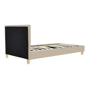 pak-006-000067-2 ΚΡΕΒΑΤΙ NEVIL PAKOWORLD ΥΦΑΣΜΑ ΕΚΡΟΥ ΜΕ ΞΥΛΙΝΟ ΠΟΔΙ ΣΕ ΦΥΣΙΚΗ ΑΠΟΧΡΩΣΗ 90X190ΕΚ