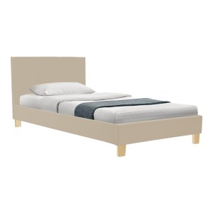 pak-006-000067 ΚΡΕΒΑΤΙ NEVIL PAKOWORLD ΥΦΑΣΜΑ ΕΚΡΟΥ ΜΕ ΞΥΛΙΝΟ ΠΟΔΙ ΣΕ ΦΥΣΙΚΗ ΑΠΟΧΡΩΣΗ 90X190ΕΚ