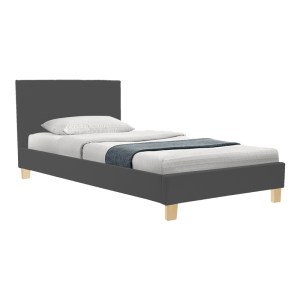 pak-006-000070 ΚΡΕΒΑΤΙ NEVIL PAKOWORLD ΥΦΑΣΜΑ ΑΝΘΡΑΚΙ ΜΕ ΞΥΛΙΝΟ ΠΟΔΙ ΣΕ ΦΥΣΙΚΗ ΑΠΟΧΡΩΣΗ 100X200ΕΚ